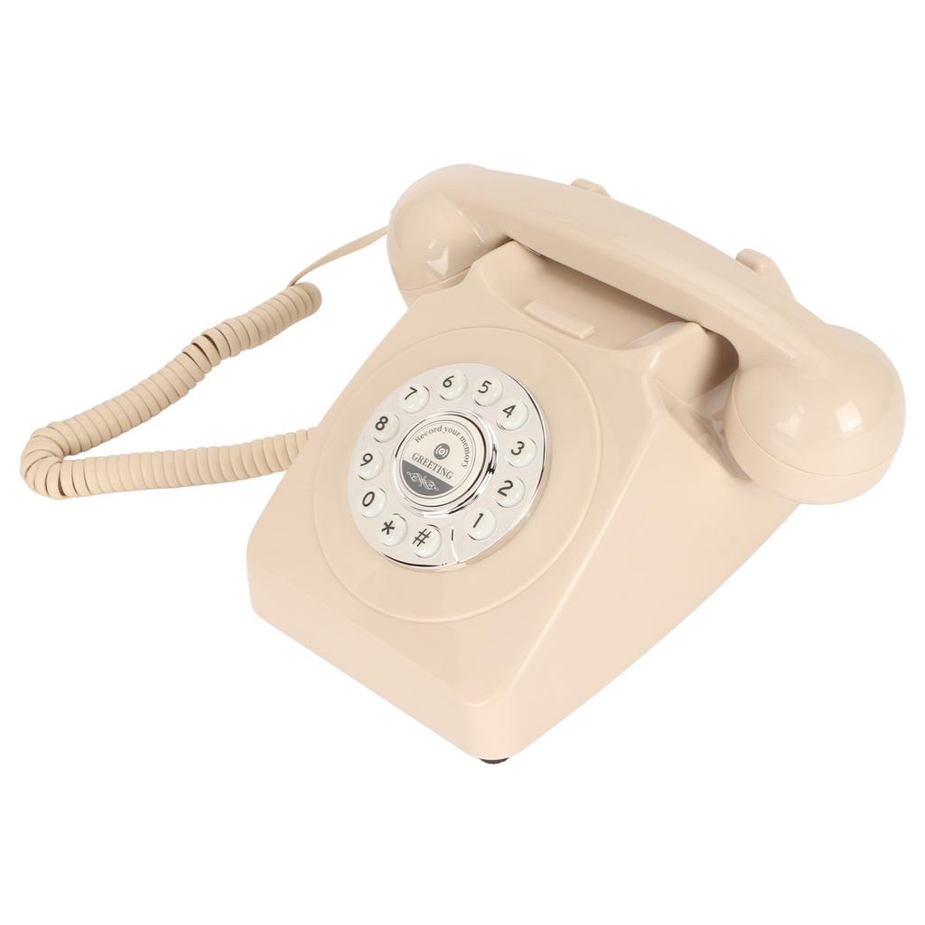 Vintage Telephone Push Button Dialing Sound Message Record Retro Landline for Wedding Party Home