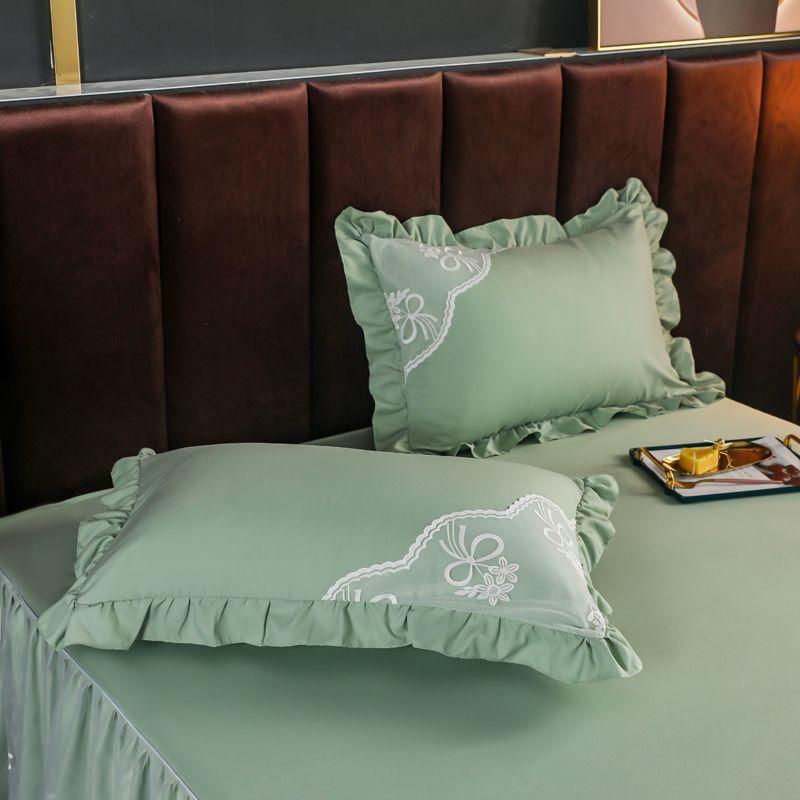 

Наволочка для свадебной спальни, наволочка для подушки, роскошное кружево, лето, дышащее, простое, мягкое, удобное, уютное, для пар, вышивка 48x74 см 48x74cm