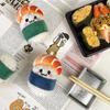 Japanese Salmon Sushi Plush Pendant Cute Doll Children's Student Backpack Accessories Keychain Mini Doll