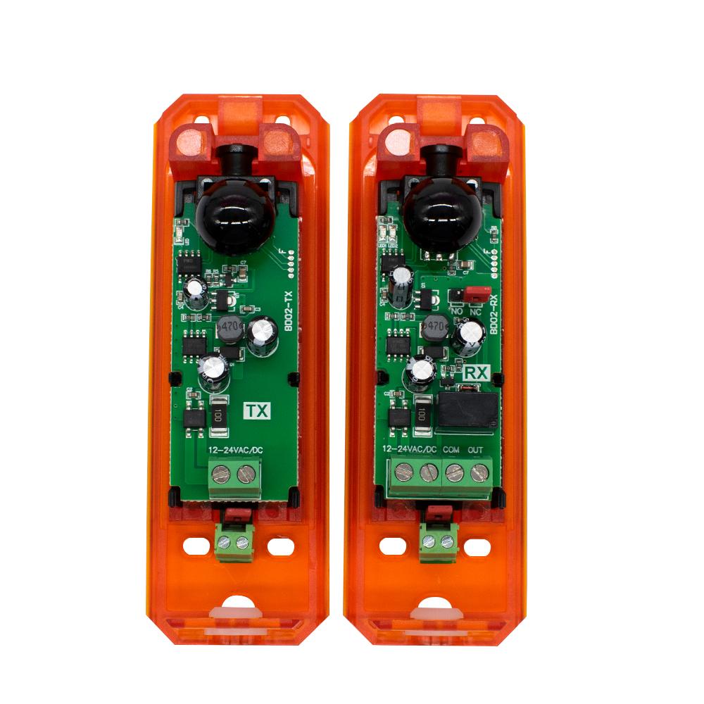 12-24V 180° Photoelectric Sensor for Automatic Gate Garage Barrier Door Detector With Alarm Lamp Photocell Infrared Beam Sensor