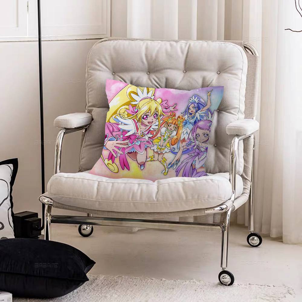 Pretty Cure Precure Princess Anime Cushion Cover Polyester Sofa Cushions Decorative Throw Pillows Home Decoration Pillowcover