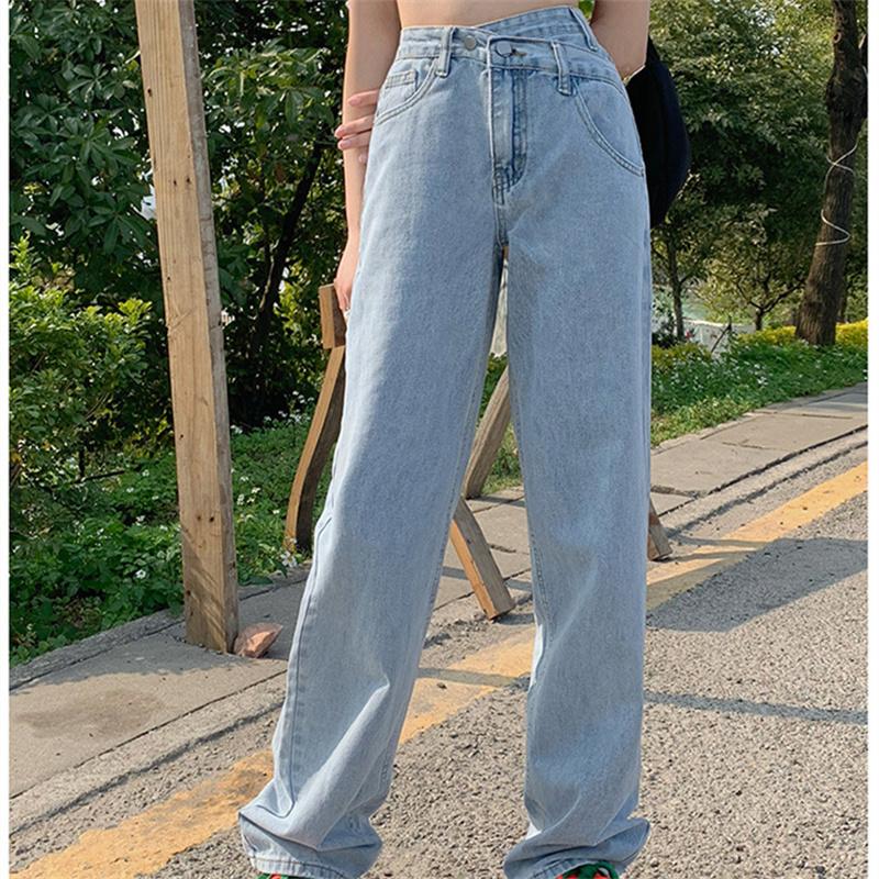 High Street Style All-Match Wide-Leg Pants Jeans Spring Autumn Korean Ins High Waist Loose Jeans Women's Straight Thin Drape