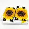 Sonnenblumen-Bettwäsche-Set Schwarz-Weiß Gestreiftes Blumen-Bettbezug-Set Gelbes Blumen-Bettbezug-Set Bedrucktes Streifen-Deckenbezug