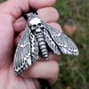Gothic High Quality Zinc Alloy Skull Moth Pendant Necklace Achertia Lace Up Men's Punk Jewelry Necklace