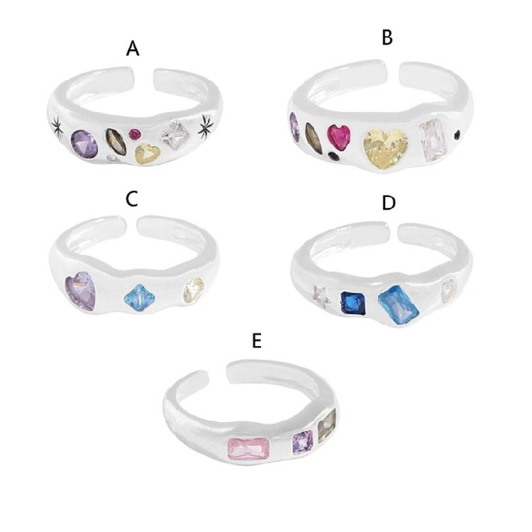 Sparkling Inlaid Zircon Ring Fashion Jewelry Promise Engagement Ring for Women