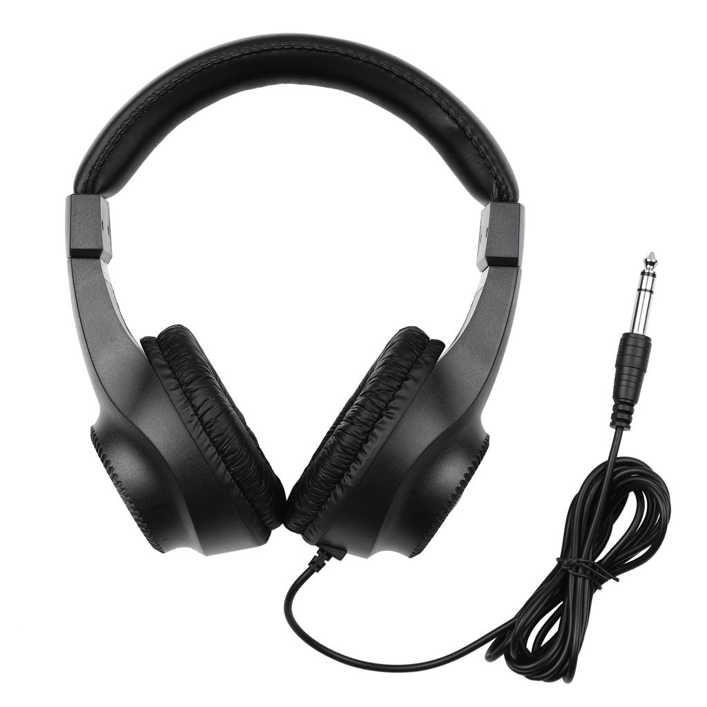 Wired Headset Self Adjusting Headband 6.5mm Single Jack Stereo Monitoring Headphone for Electronic Musical Instruments Electric