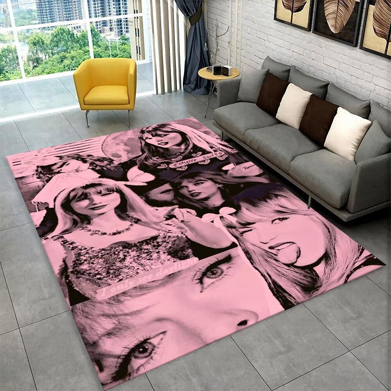 Tappeto T-Taylor Singer Music per Stanza dei Giochi, Camera da Letto, Soggiorno, Divano, Decorazione Casa, Tappeto per Area Bambini, Tappetino Antiscivolo, Regalo