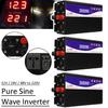 3000W Transformer Converter Pure Sine Wave Power Inverter+Double LCD Display Black