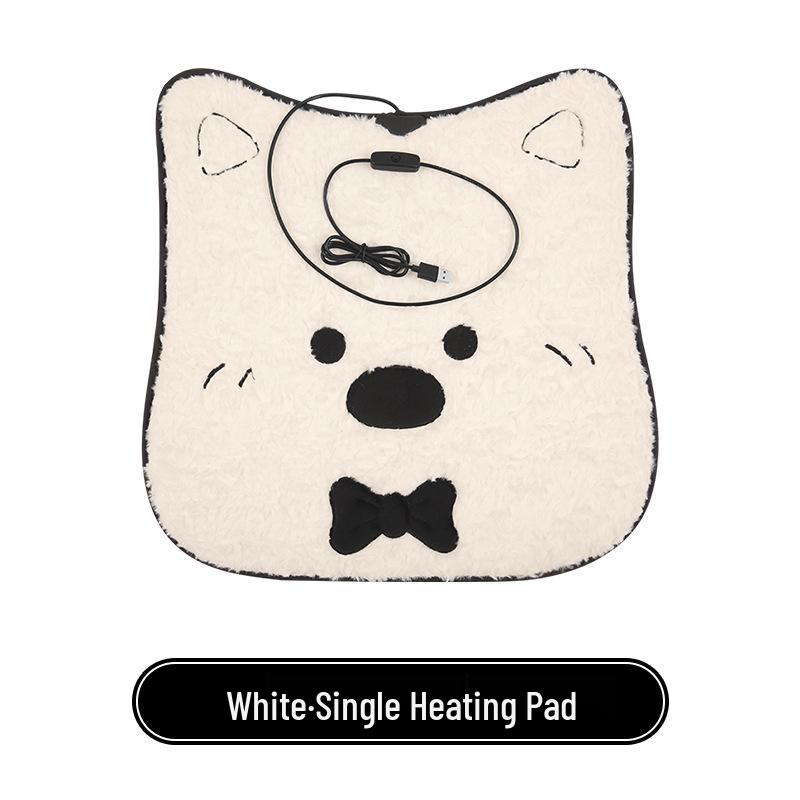 Cartoon Winter Plush Heated Seat Cushion with USB for Car or Office