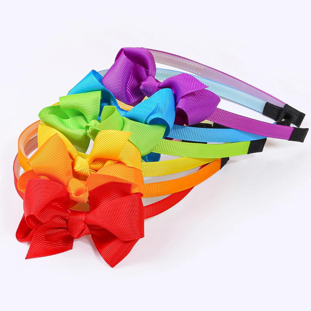 6pcs Fashion Rainbow Hair Bows Headbands for Women Girls Pride Day Bows Hairbands Kids Party Hairhoop Cosplay Hair Accessories