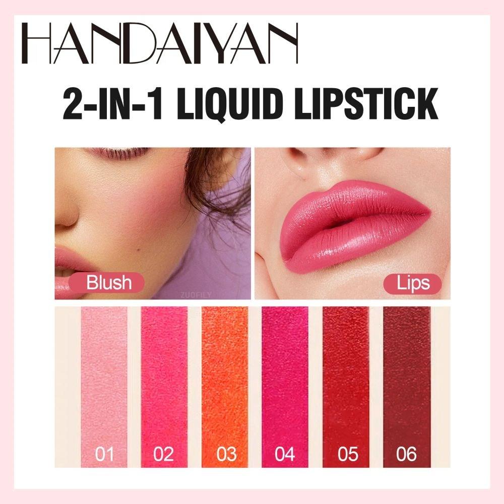 Fruit Juice Lip Tint Nonstick Cup Liquid Lipstick and Blush Waterproof Long-lasting Water Lip 2 in 1 1 piece, 03, 09 03, 1 piece