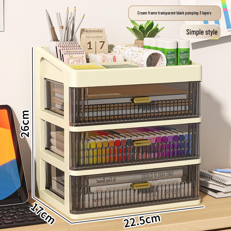 Transparenter Schubladen-Schreibtischorganizer für Schreibwaren und Kosmetika