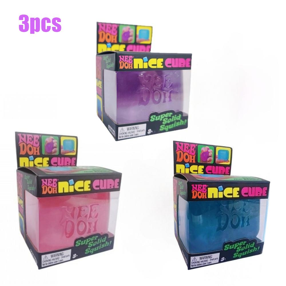 Nee Doh JellyfishSquare Waterproof Squishy Stress Relief Toy Soft Squeeze Fidget Cube for Adults Fun Stress Gifts Fidget Toys