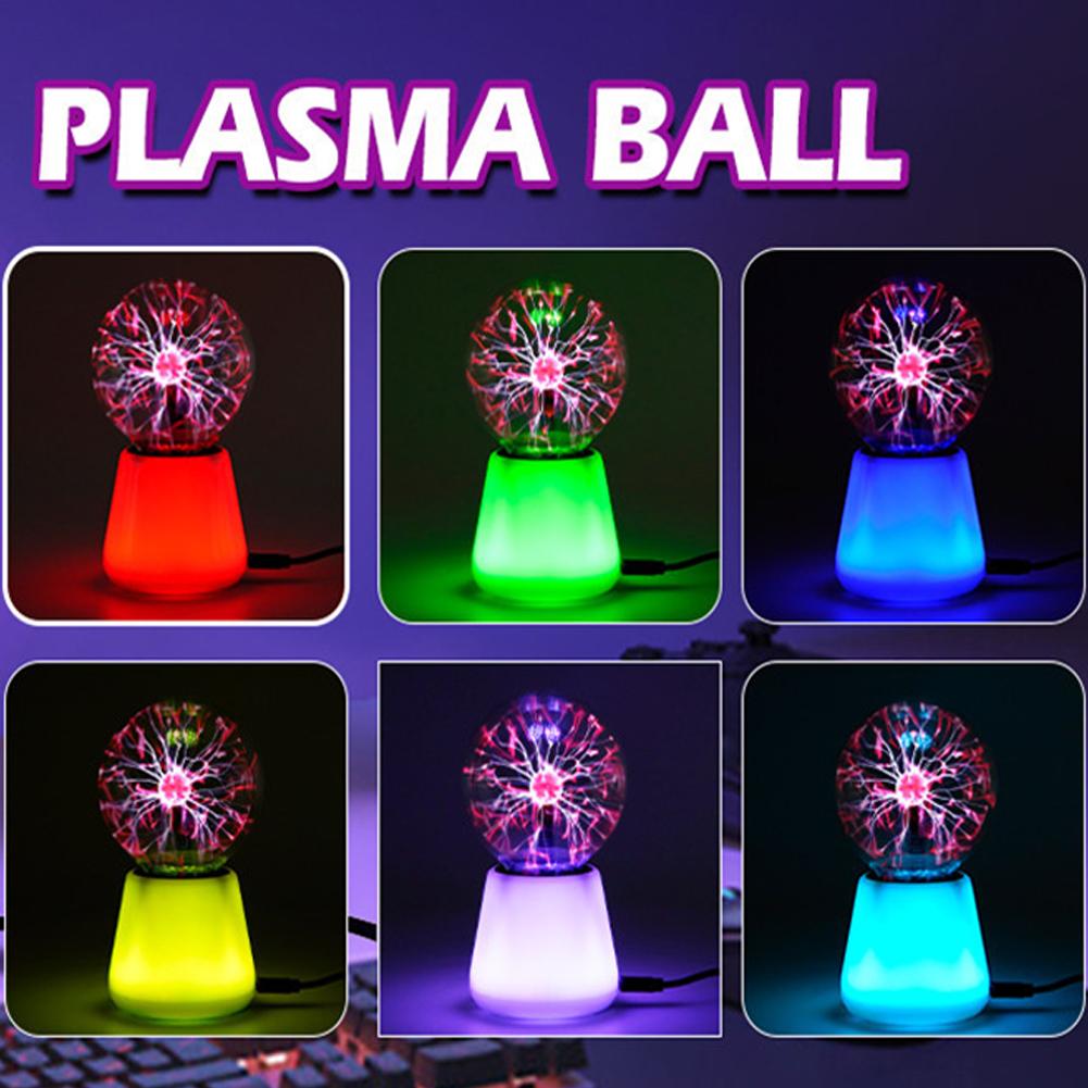 5v Plasma Sphere Ambient Light USB Charging Touch Sensitive Static Ball Lamp Colorful Night Light Desktop Bedroom Decoration