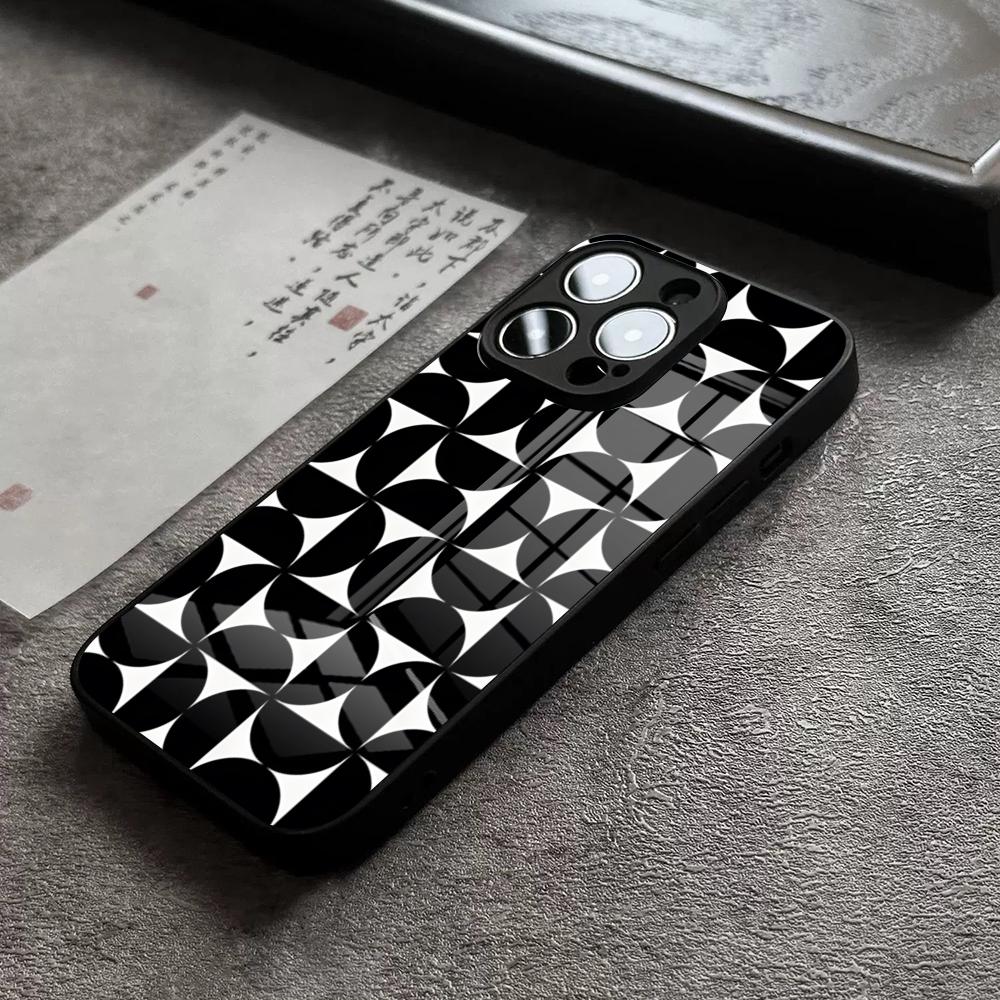 Geometric Bauhaus Art Phone Case For IPhone 16 Pro Max 14 17 Air 12 15 11 13 Mini X XR XS Max SE Glass Cover