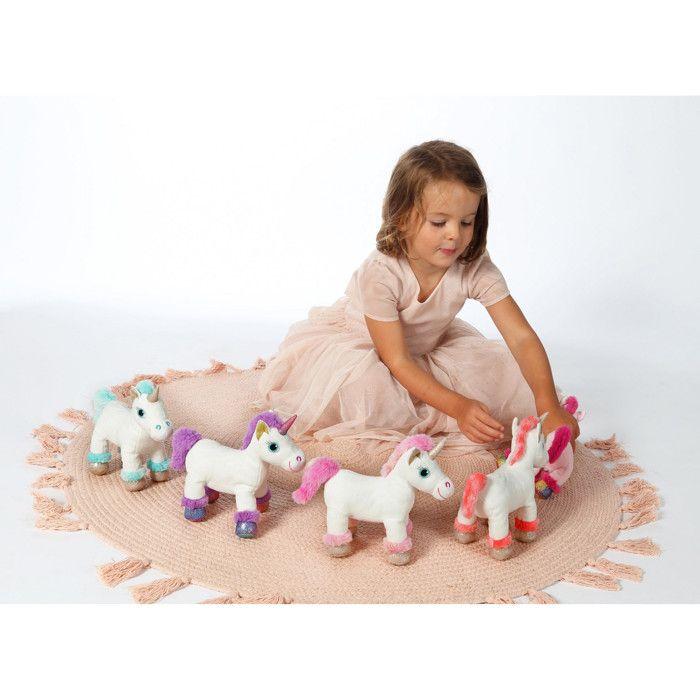 Peluche - peluche lica bella sonore, blanche et rose 22 cm