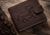 Men's leather wallet N992L-CHM-HORSE-BL BROWN