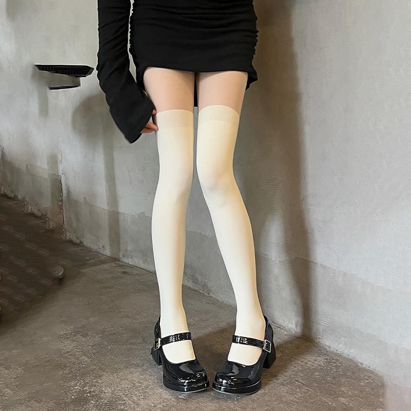 JK Style Patchwork Sheer Tights Women Spring Velvet Sexy Slim High Waist Pantyhose Streetwear Stocking Y2K Style