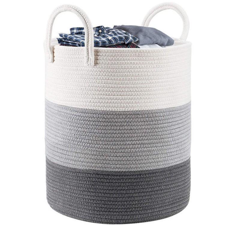 Korb aus gewebtem Baumwollseil im nordischen Stil für Wäsche, Spielzeug und Aufbewahrung