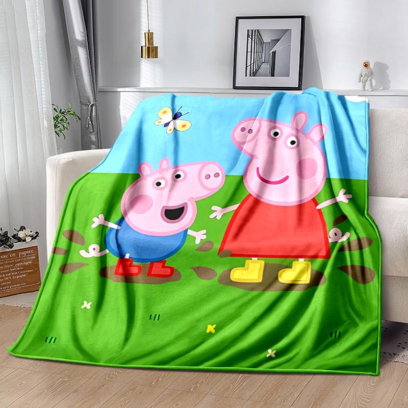 1pc Blanket Peppa Pig1 Print Design, Lightweight Blanket for Sofa, Bed- Soft &Warm, Gift for All Seasons like Christmas, Halloween