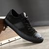 Marke Echtes Leder Herren Freizeitschuhe Mode Herren Sneaker Gummi Schuhe Herren Flats Luxus Schwarze Schuhe Design Bequem