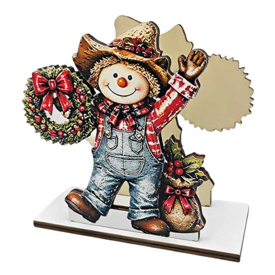 Festive Snowman Paper Napkin Stand Holder for Dining Table, Wood Vertical Wooden Organizer Table Dispenser, Christmas Tissue Storage Holiday