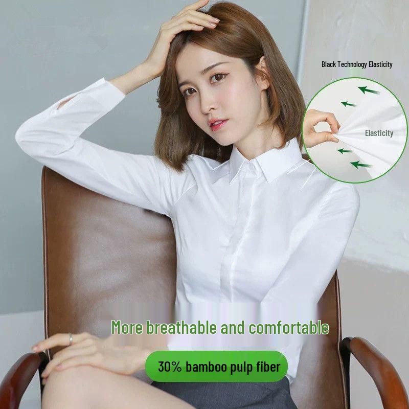 Women's Professional Bamboo Fiber Short Sleeve Shirt