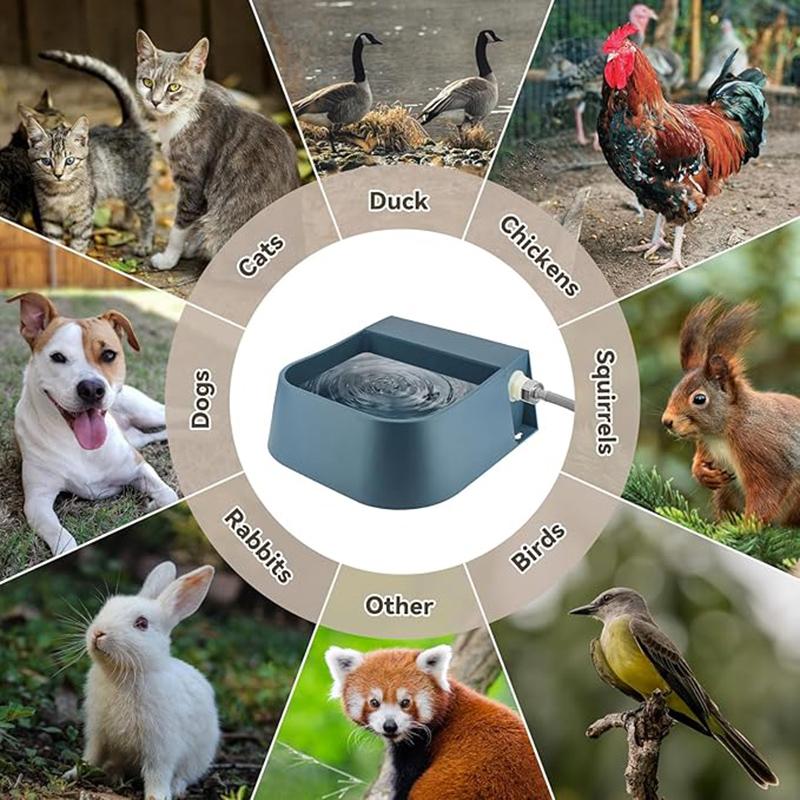 Dog Automatic Water Bowl Dispenser with 1.5m Water Hose 2L Outdoor Auto Fill Pet Water Dispenser for Animal Cat Chickens Rabbits