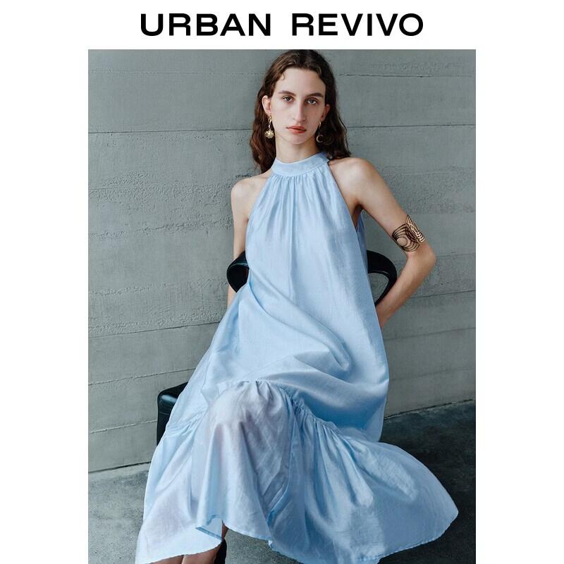 UR2026 Women s Halter Neck Textured Maxi Dress XL