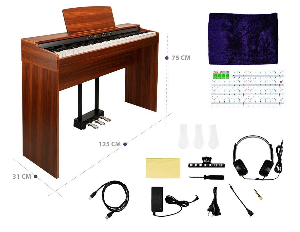 MusicMate MM-P60-BW PureHarmony Digital Piano