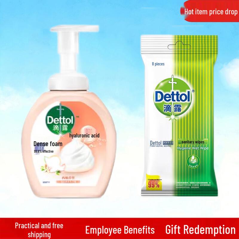 Dettol Hygiene Wet Wipes & Grapefruit Foam Hand Wash Set