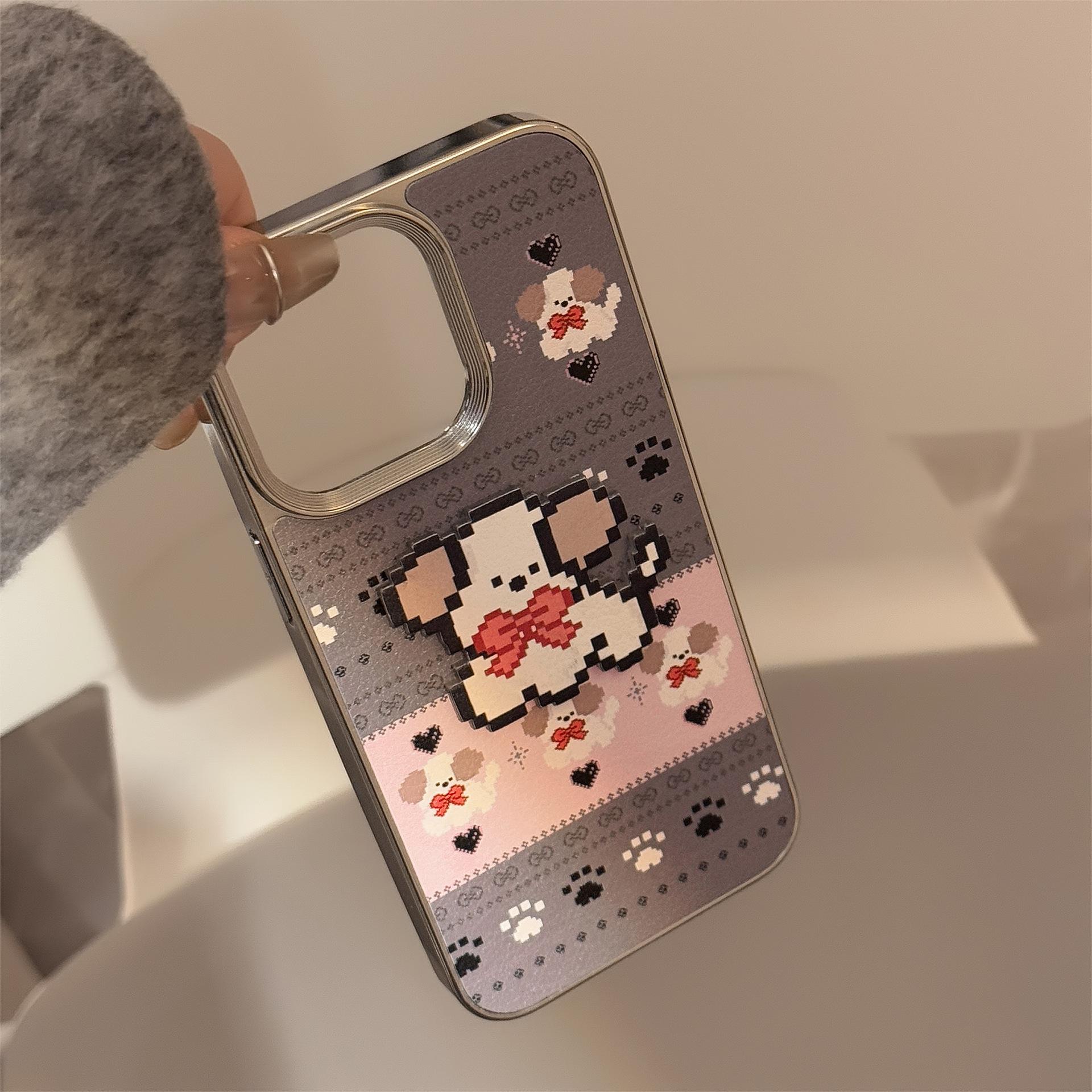 

Fair Island Cartoon Apple 16 Mobile Phone Case 14promax Leather 15 Suitable for IPhone 13 Electroplated Hard 11 Couple 12pro(6.1)