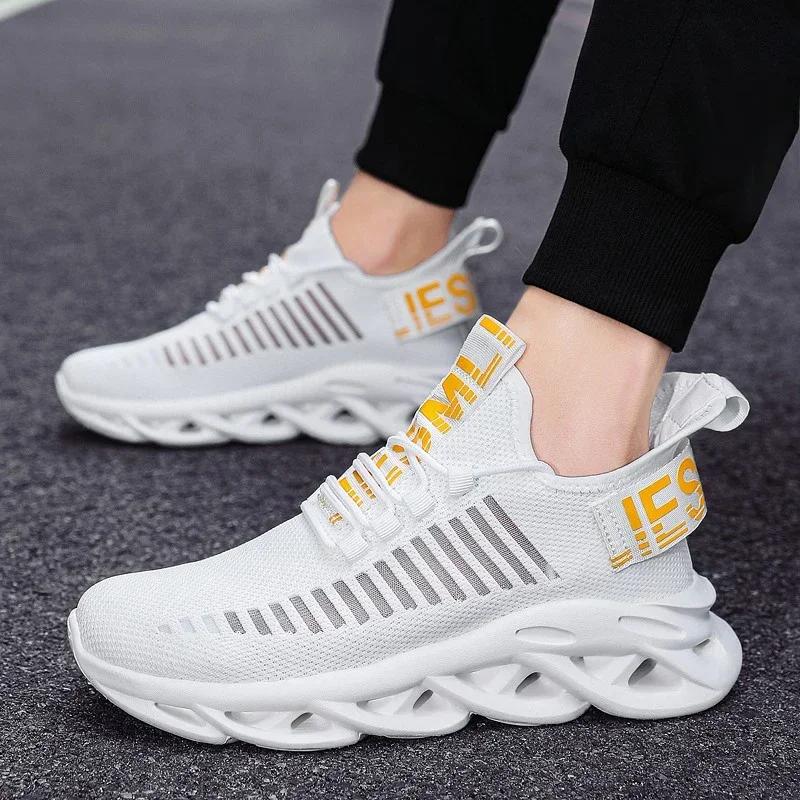 Mens Shoes Comfortable Sneakers Men Breathable Running Shoes Mesh Tenis Sport Shoes Size 46 Walking White Sneakers Men
