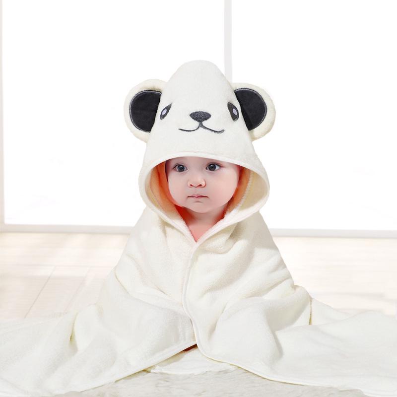 Newborn Cartoon Hooded Swaddle Blanket - Absorbent Coral Fleece for Spring & Autumn