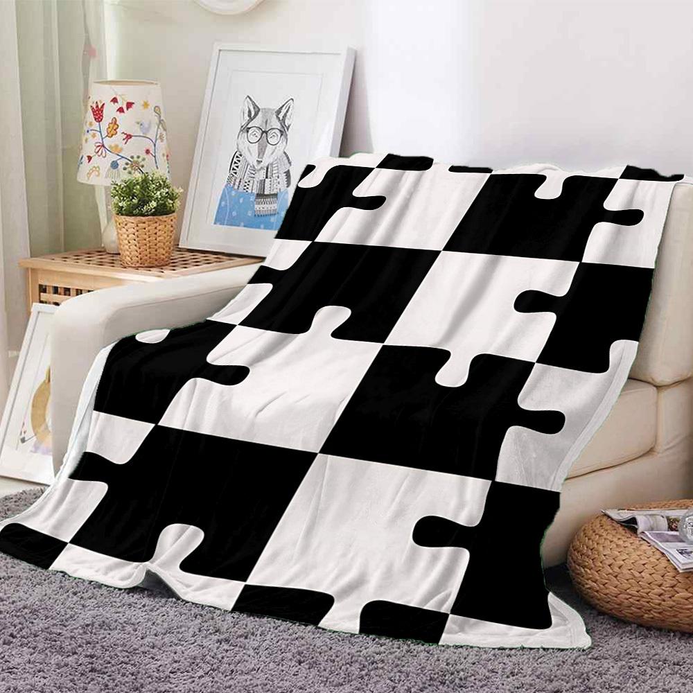 1pc Puzzle Pieces Blanket Warm, Cozy, And Soft, Suitable for Sofas, Beds, Cars, And Office Use.Perfect for Camping And Travel, Making It a Great Gift