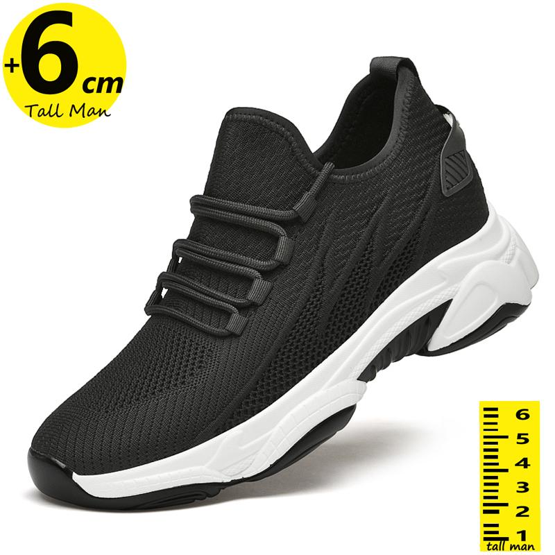 

Массивные туфли на платформе Мужские кроссовки с лифтом Стелька для увеличения роста 6 см Сетчатые летние Большие размеры 36-46 36 чёрный
