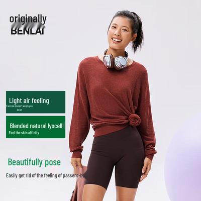 BENLAI Women's Round Neck Long Sleeve Knit Sweater