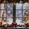 3D Static Cling Snowflake Window Stickers - Reusable Pink Frosted Glass Decals for Christmas Home Decor with Slavic Patterns
