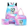 3-teiliges/Set Cartoon K-Pop bedruckter Rucksack mit Federmäppchen und Lunchtasche für Teenager Mädchen Jungen Schulranzen Kindergeschenk Große Kapazität Wasserdicht Reisetasche