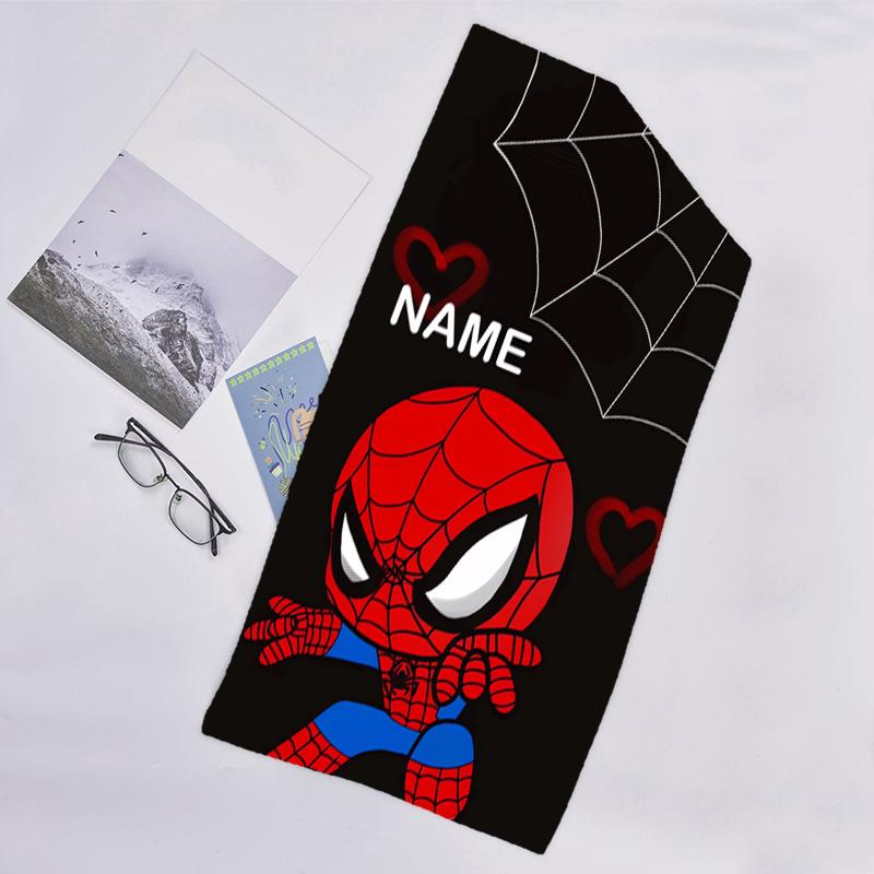 1pc Spider Man1 Beach Towel with Custom Name, Beach/Swimming/Bath/Picnic/Camping Towel, Suitable for Seaside Beaches