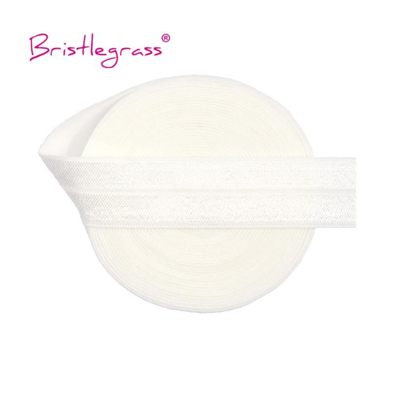 

BRISTLEGRASS 2 5 10 Yard 3/4 20mm Solid Shiny FOE Fold Over Elastic Spandex Satin Band Hair Tie Headband Dress Sewing Lace Trim 2 Yards покинуть белый