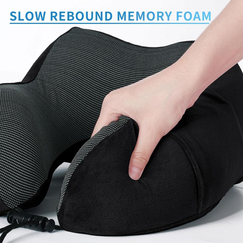 Poduszka podróżna Poduszka podróżna do samolotu Pianka z pamięcią, Poduszka podróżna Komfortowe wsparcie głowy, szyi, podbródka, Miękka aksamitna poduszka do samolotu