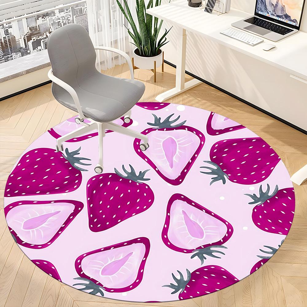 1pc Strawberry Pattern Carpet for Office, Non-slip, Soft and Durable Office Rug, Perfect for Office yy260128064