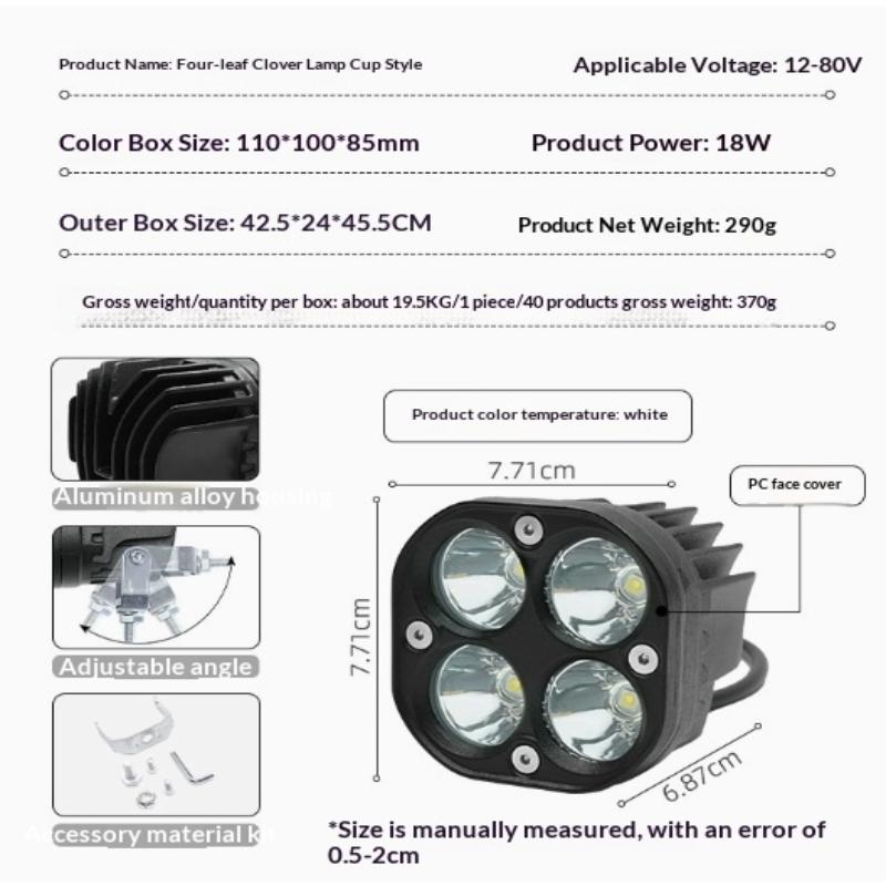 2 шт. Универсальный 3-дюймовый 100 Вт Желтый Светодиодный Рабочий Свет Квадратный Мини Водонепроницаемый Ходовой Свет Противотуманный Свет 2