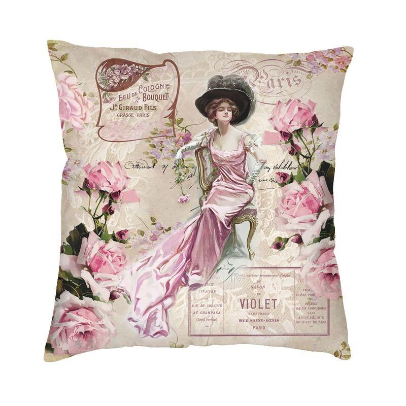 Victorian Angel Square Pillow Cover Home Decorative Vintage Angel Cushion Cover Throw Pillow For Sofa Double-Sided Printing