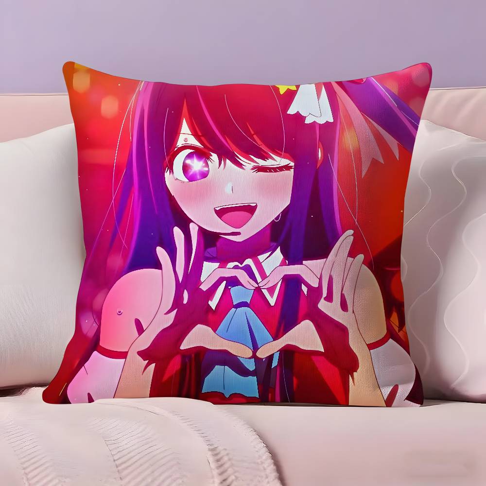 Hot Anime Oshi no Ko Hoshino Ai Pillow Case Anti-dustmite Pillowcase Invisible zipper silky short plush Sofa cushion cover