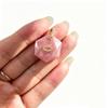 1pc Faceted Geometric Natural Stone Pendants with Inlaid Zircon Charms for Necklace Amethyst Pink Crystal Jewelry Making