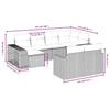 10-teiliges graues Gartensofa-Set mit Kissen Poly-Rattan