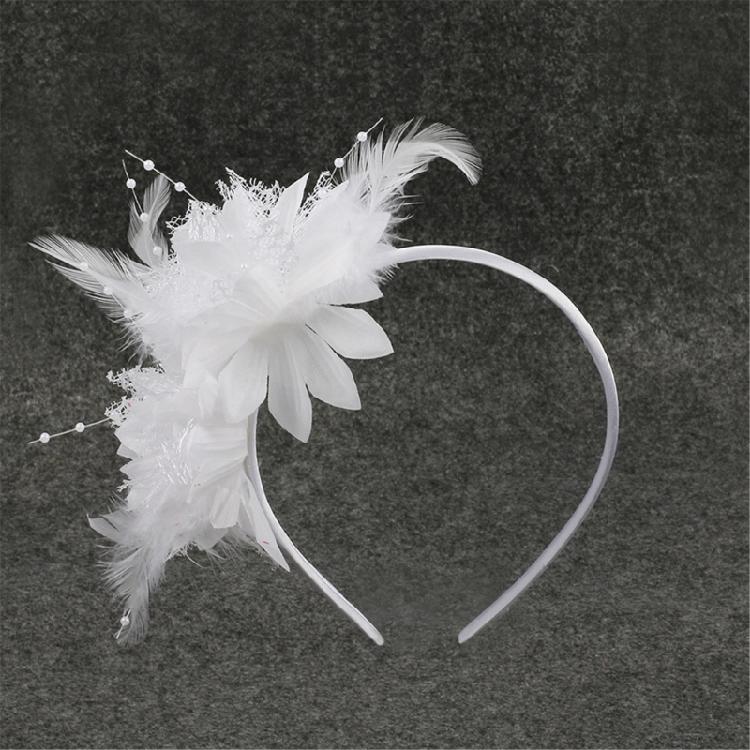 Sparkling Feathered Hairhoop Hair Ornament For Carnivals Celebration Soft Elastic Band Bright Color Hairband for Event