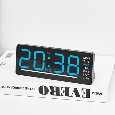 Reloj de Pared Electrónico LED con Silencio Inteligente Reloj de Escritorio Moderno Alarma Nocturna Minimalista Reloj Termómetro Decoración para el Hogar Para Habitación